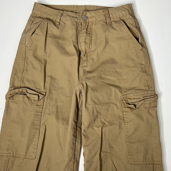 Beige Long Cargo Pants // Boyfriend Jeans - Picture 1 of 12